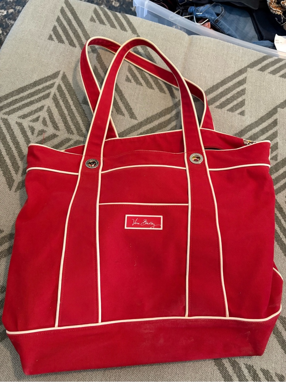 Vera Bradley Red Canvas Tote Bag